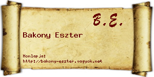 Bakony Eszter névjegykártya