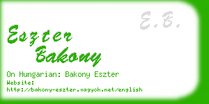 eszter bakony business card
